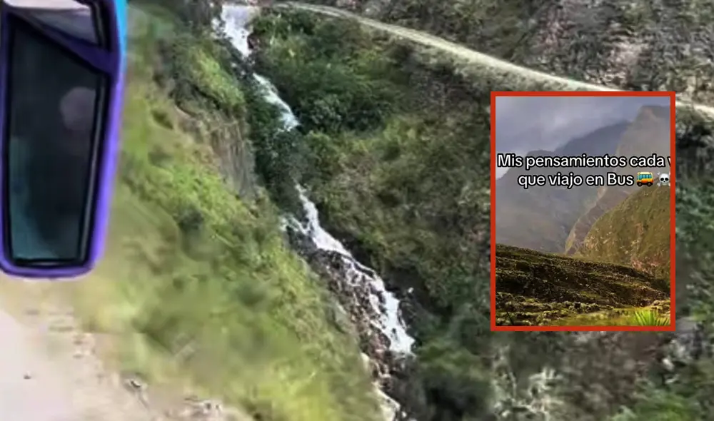 Abismos de carreteras de Perú desatan zozobra en TikTok. Foto: composición LR/TikTok Abismos de carreteras de Perú desatan zozobra en TikTok. Foto: composición LR/TikTok