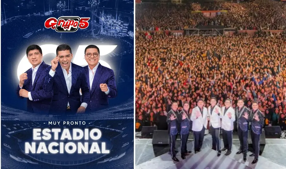 El Grupo 5 se presentará por primera vez en el Estadio Nacional. Foto: Composición LR/Teleticket/Grupo 5/Instagram