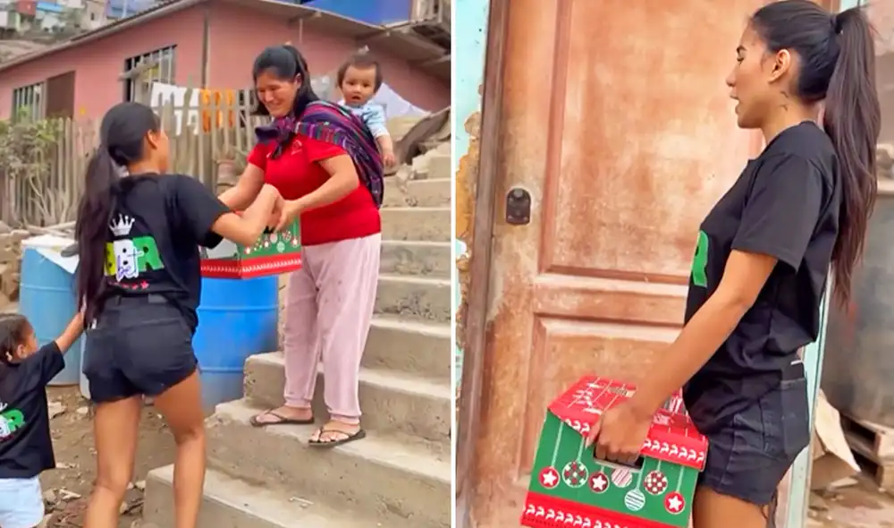 La influencer visitó un asentamiento humano. Foto: Samahara Lobatón/Instagram