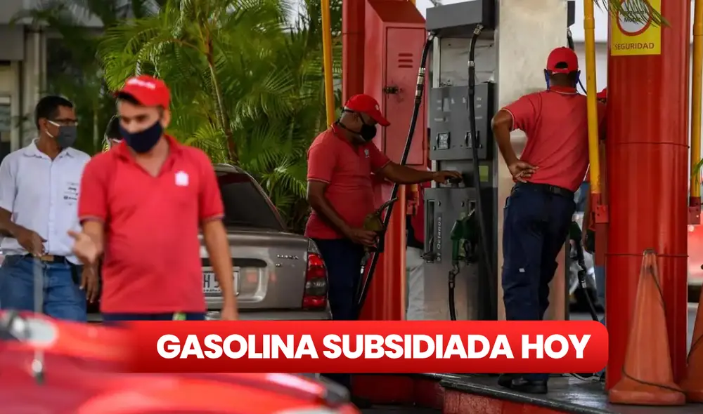 La gasolina subsidiada se puede pagar y transferir a través del Sistema Patria. Foto: composición LR/AFP