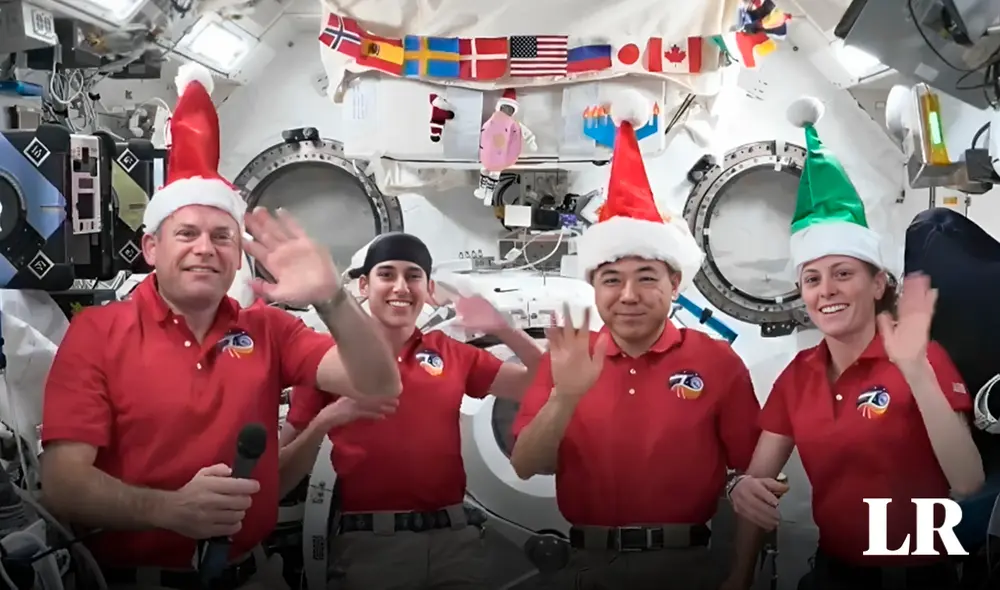 Los cuatro astronautas de la NASA enviaron un mensaje desde el espacio por la Navidad y el Año Nuevo. Foto: composición LR/@NASA/X - Video: @NASA/X