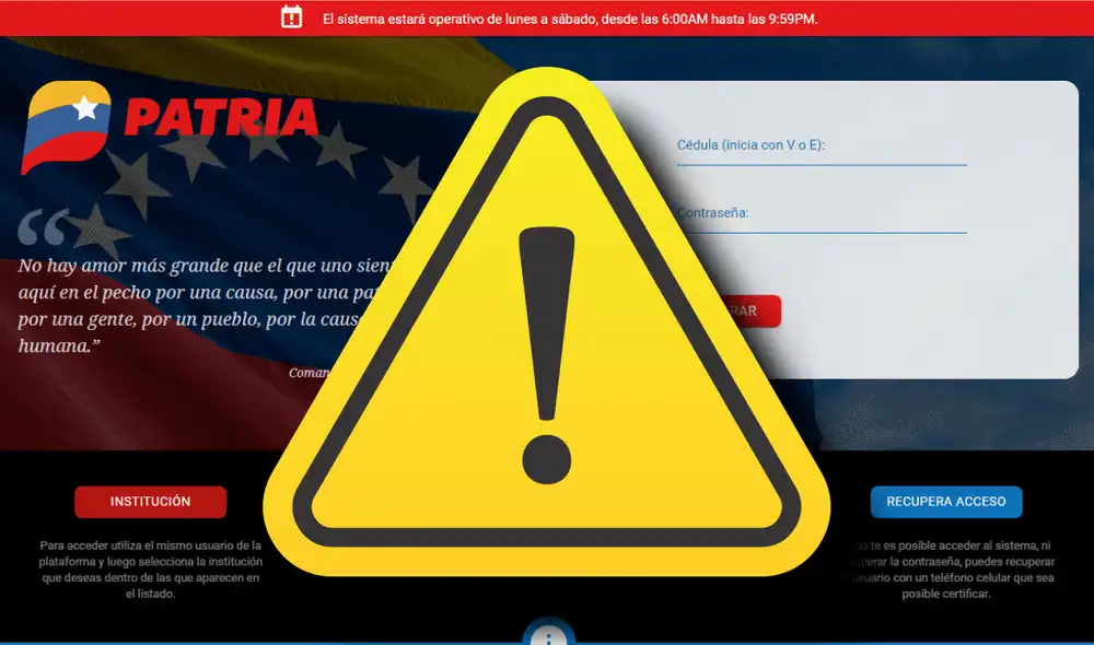 Revisa AQUÍ todo lo que se sabe sobre el estado de la plataforma de los bonos. Foto: composición LR/Patria Revisa AQUÍ todo lo que se sabe sobre el estado de la plataforma de los bonos. Foto: composición LR/Patria
