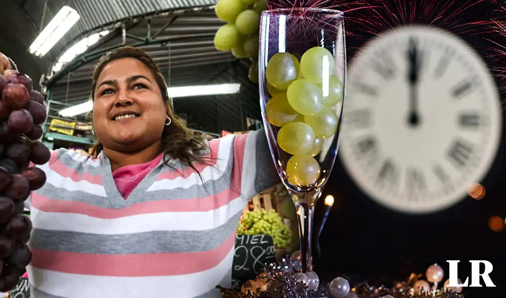 Los orígenes de comer 12 uvas en Año Nuevo se remontan al siglo XIX en España. Foto: composición de Fabrizio Oviedo/LR/Andina