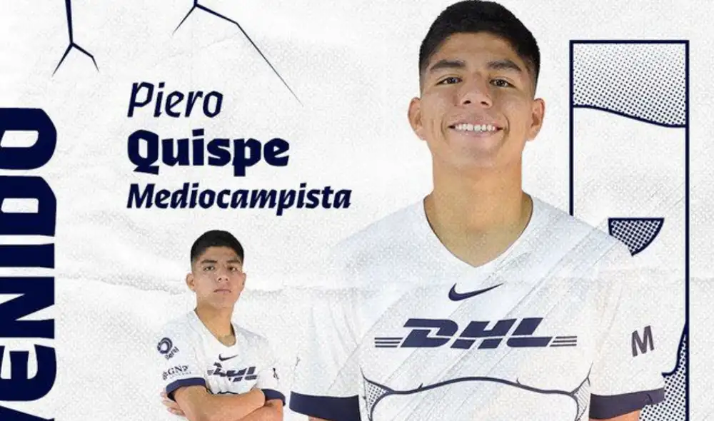 Piero Quispe llegó a Pumas UNAM, proveniente de Universitario de Deportes. Foto: Pumas Piero Quispe llegó a Pumas UNAM, proveniente de Universitario de Deportes. Foto: Pumas