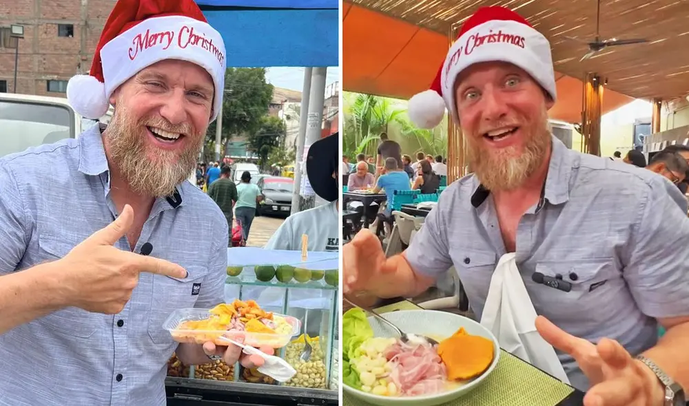 El popular influencer hizo una comparación entre un ceviche de carretilla y otro de un exclusivo restaurante. Foto: composición LR/Gringo in Perú/Youtube
