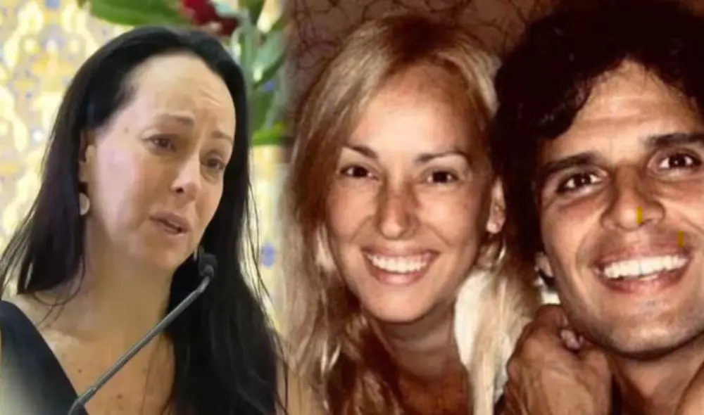 Cynthia llora en el velorio de Pedro Suárez-Vértiz. Foto: composición LR/captura de Canal N/difusión