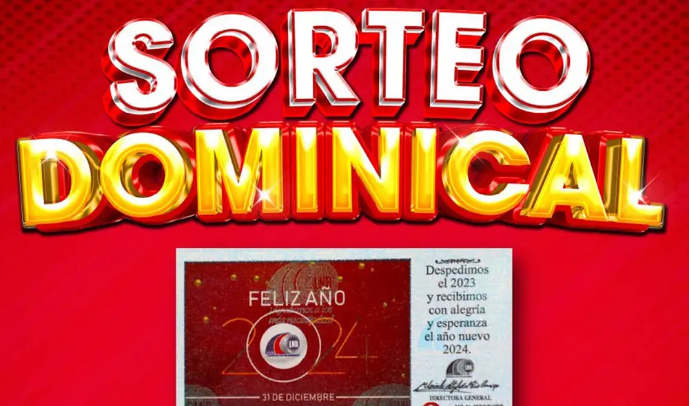 Mira los resultados del Sorteo Dominical de la Lotería Nacional de Panamá del domingo 31 de diciembre EN VIVO por La República. Foto: Lotería Nacional de Beneficencia Mira los resultados del Sorteo Dominical de la Lotería Nacional de Panamá del domingo 31 de diciembre EN VIVO por La República. Foto: Lotería Nacional de Beneficencia