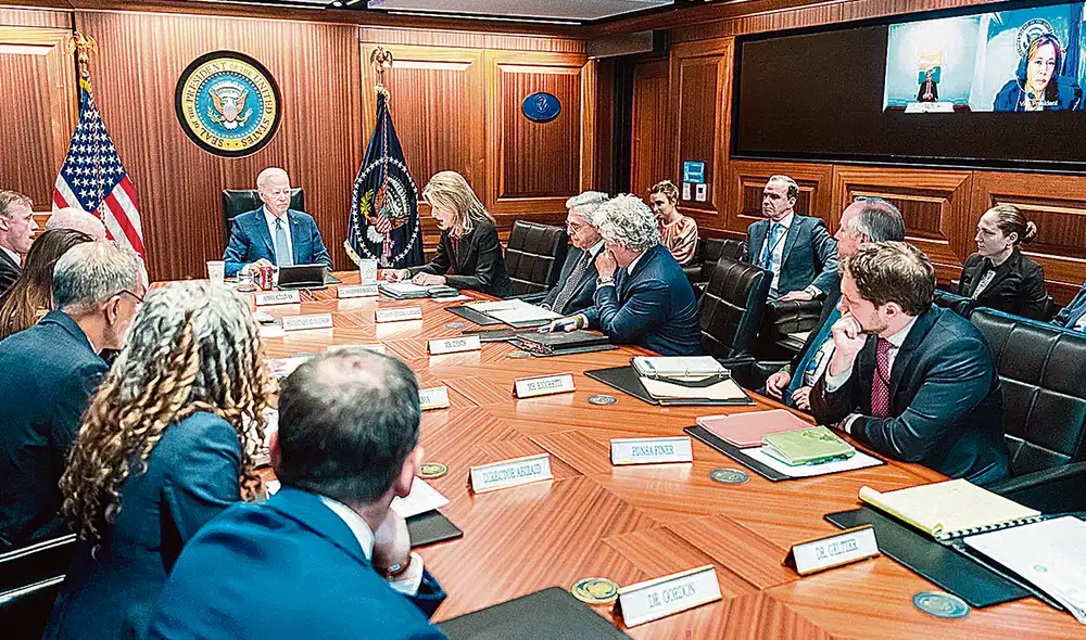 Incertidumbre diplomática. Joe Biden lidera los vetos contra la decisión de cese al fuego de la comunidad internacional. Foto. difusión