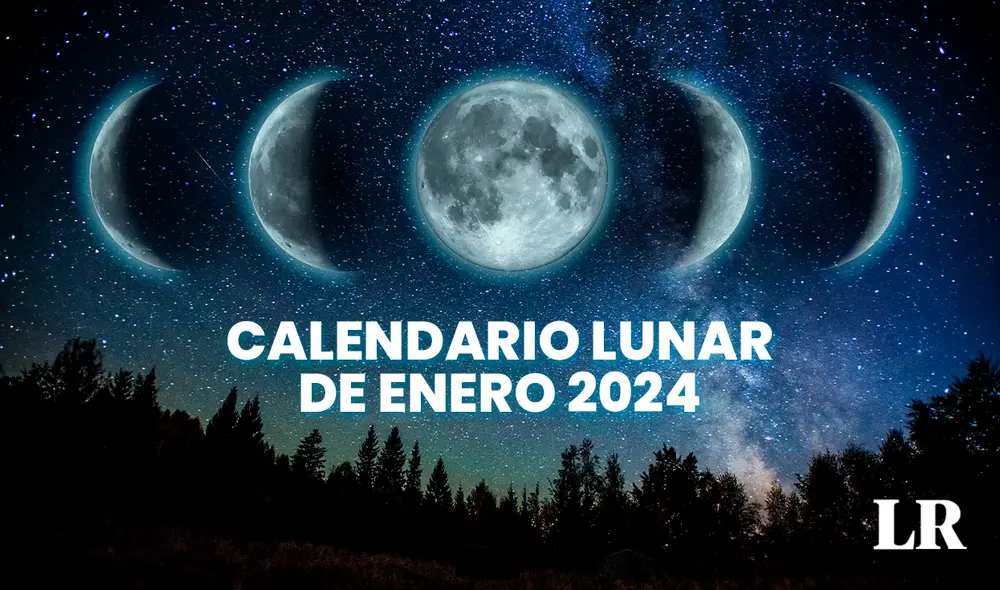 Así será el calendario lunar de enero del 2024. Foto: composición de Jazmín Ceras / La República Así será el calendario lunar de enero del 2024. Foto: composición de Jazmín Ceras / La República