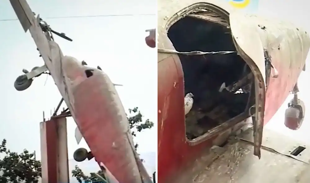 Aeronave a punto de caer es un nido de palomas. Foto: composición LR/Canal N