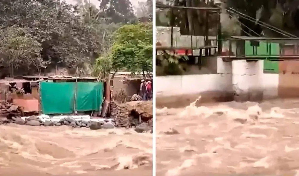 Ciudadanos colocan bolsas de arena en la ribera del Río Rímac ante aumento de caudal. Foto: Canal N Ciudadanos colocan bolsas de arena en la ribera del Río Rímac ante aumento de caudal. Foto: Canal N
