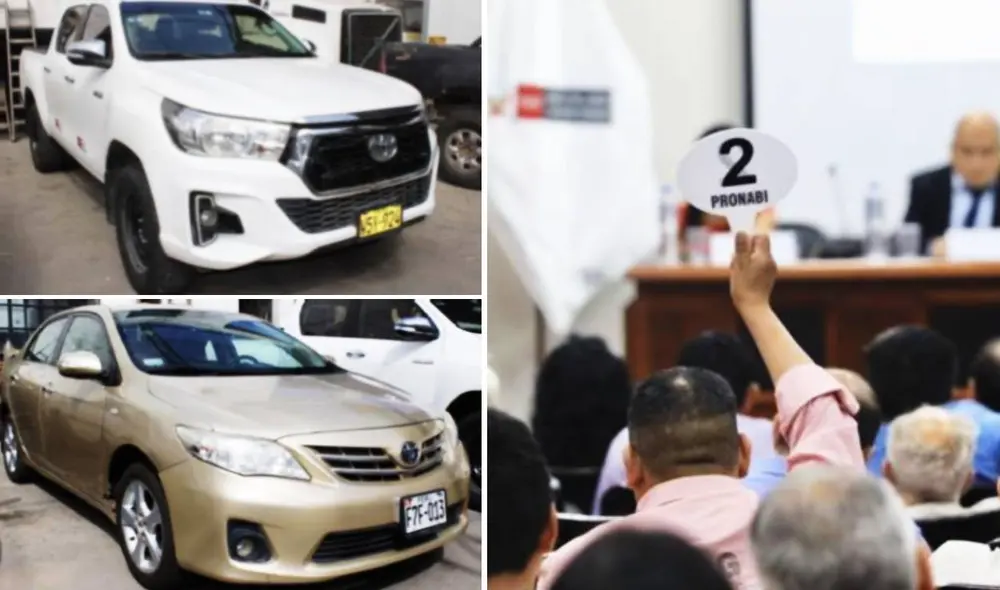 El próximo 25 y 26 de enero del 2024 se realizará una subasta pública de 14 vehículos. Foto: composición LR/Pronabi/Andina