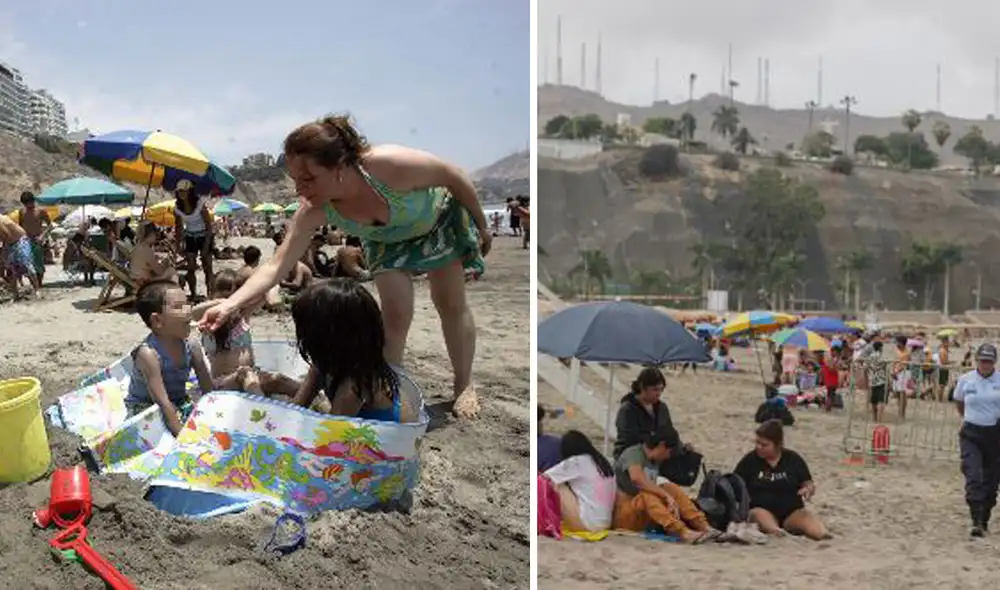 Miles de adultos y niños han visitado las playas en lo que va de enero del 2024. Foto: composición La República/Andina
