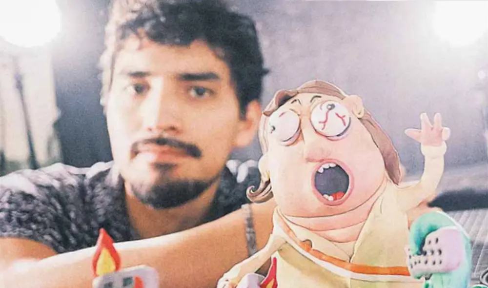 ARTISTA. Valentín en su estudio, con un personaje de banda presidencial y tentáculos. Arriba, una fiscal que no quiere dejar el cargo. ARTISTA. Valentín en su estudio, con un personaje de banda presidencial y tentáculos. Arriba, una fiscal que no quiere dejar el cargo.