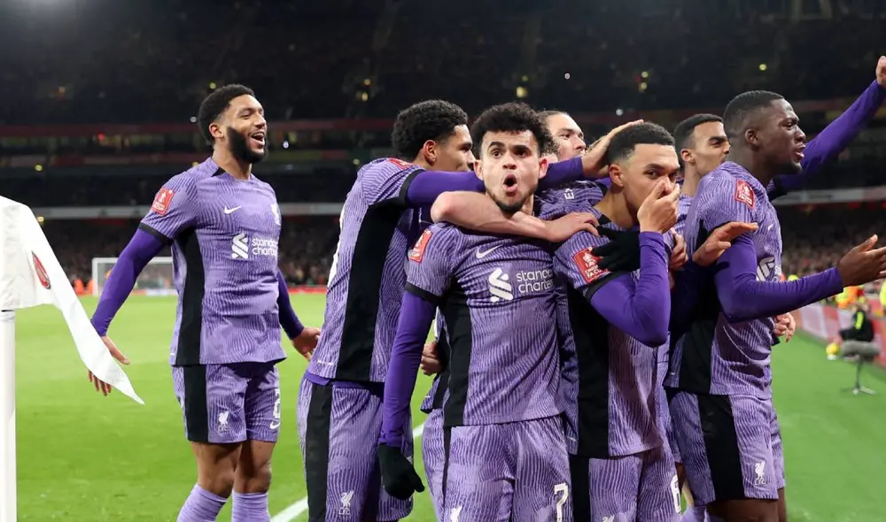 Luis Díaz anotó en la victoria de los Reds ante Arsenal por la FA Cup. Foto: Liverpool