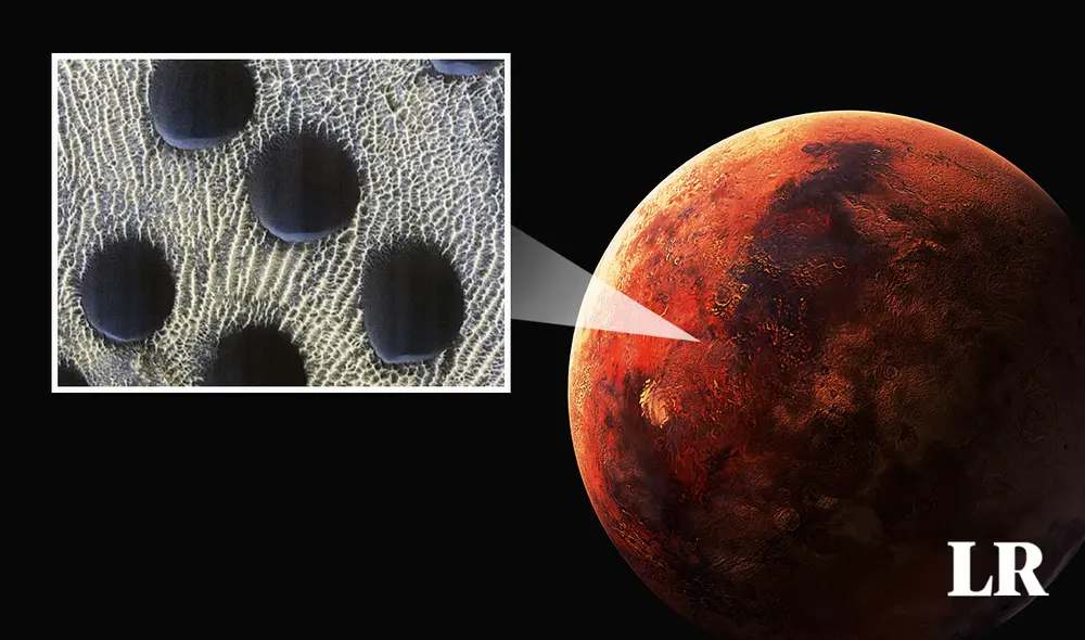 Los círculos fueron observados en dunas marcianas. Foto: composición LR/NASA