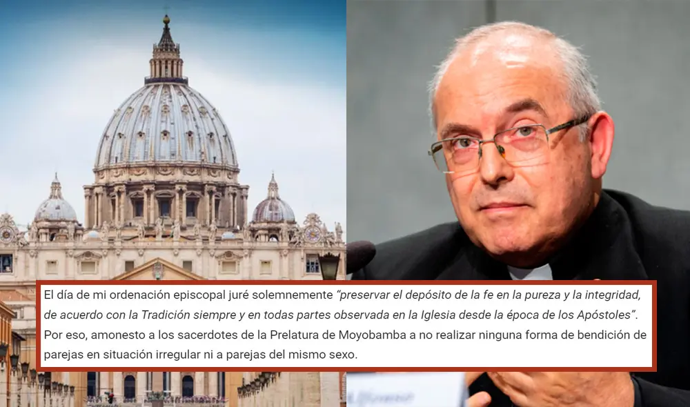 Rafael Escudero, obispo en Perú, se opone a lo dispuesto por el Vaticano. Foto: composición LR/Claudia Beltrán/Prelatura de Moyobamba