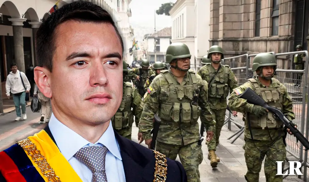 Daniel Noboa decretó el estado de excepción este lunes 8 de enero. Foto: composición LR/AFP