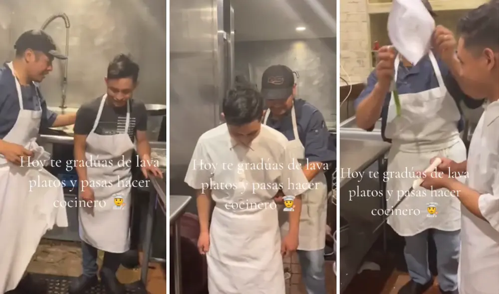 El joven recibió los implementos respectivos para desempeñarse en su nuevo puesto. Foto: composición LR/TikTok/@dariel180