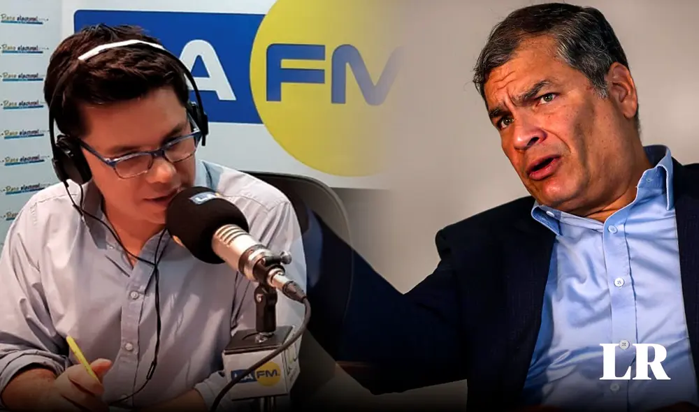 Rafael Correa no supo controlarse en entrevista con Luis Carlos Vélez y desató polémica en redes sociales. Foto: composición LR/La FM/EFE