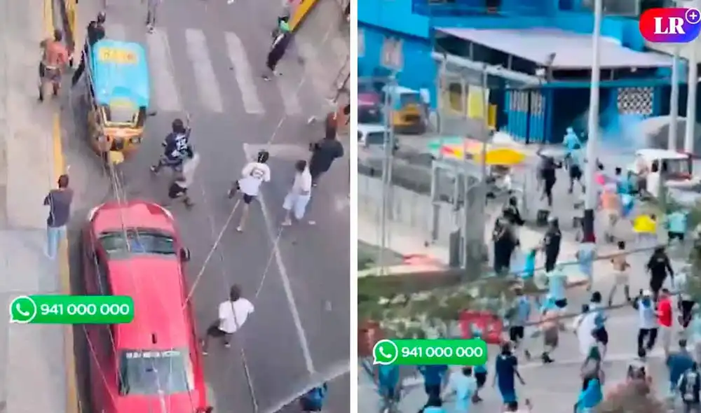 Los policías utilizaron bombas lacrimógenas para dispersar a los barristas que se enfrentaron en el Rímac. Foto: composición LR/Miguel Calderón Los policías utilizaron bombas lacrimógenas para dispersar a los barristas que se enfrentaron en el Rímac. Foto: composición LR/Miguel Calderón