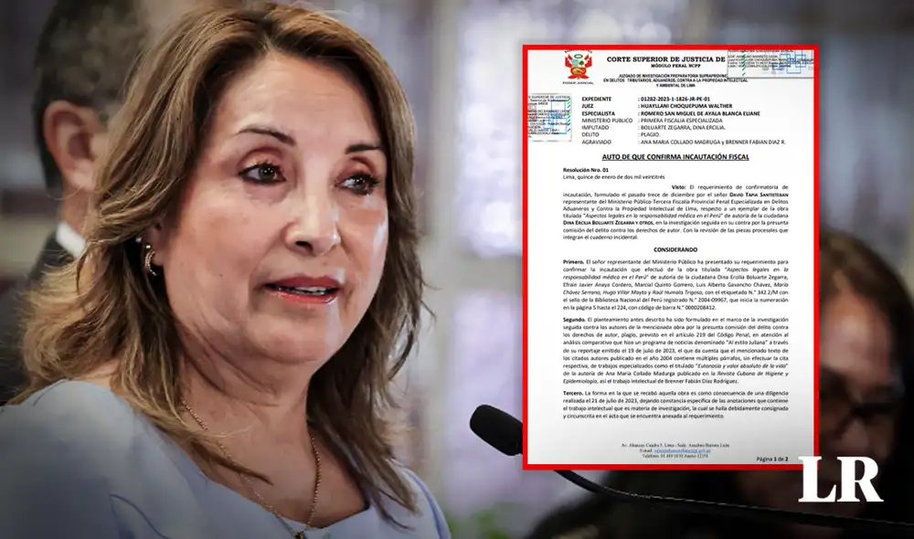 Dina Boluarte habría plagiado investigación en la que figura como coautora. Foto: composición LR de Jazmin Ceras/Poder Judicial Dina Boluarte habría plagiado investigación en la que figura como coautora. Foto: composición LR de Jazmin Ceras/Poder Judicial