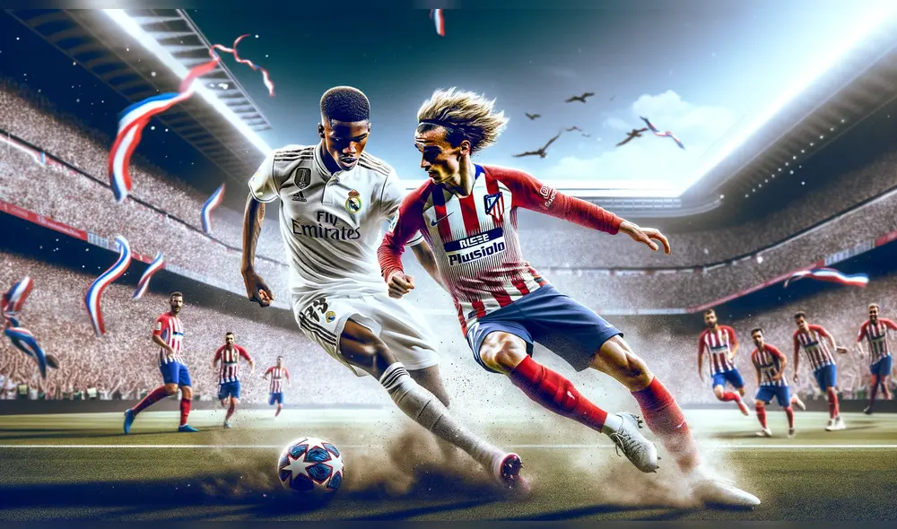 Real Madrid vs. Atlético Madrid: La pasión de un derbi que captura el espíritu del fútbol español. Foto: composición LR/IA