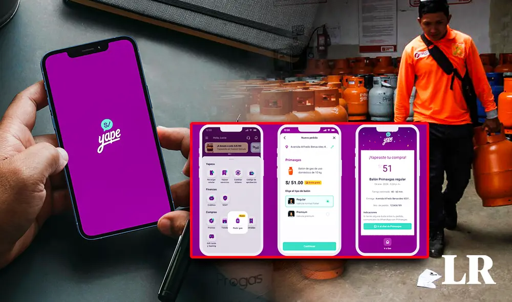Un millón de peruanos se beneficiarían en el primer año con esta nueva funcionalidad de Yape para pedir y comprar balones de gas doméstico. Foto: composición de Fabrizio Oviedo/LR/Yape/Andina