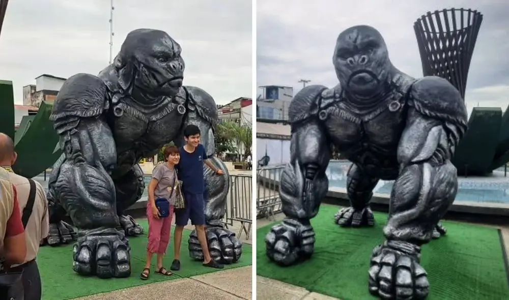 Madres de familia están felices de ver a sus hijos disfrutar de la escultura de Optimus Primal. Foto: composición LR/Andina/VIA Televisión/Facebook