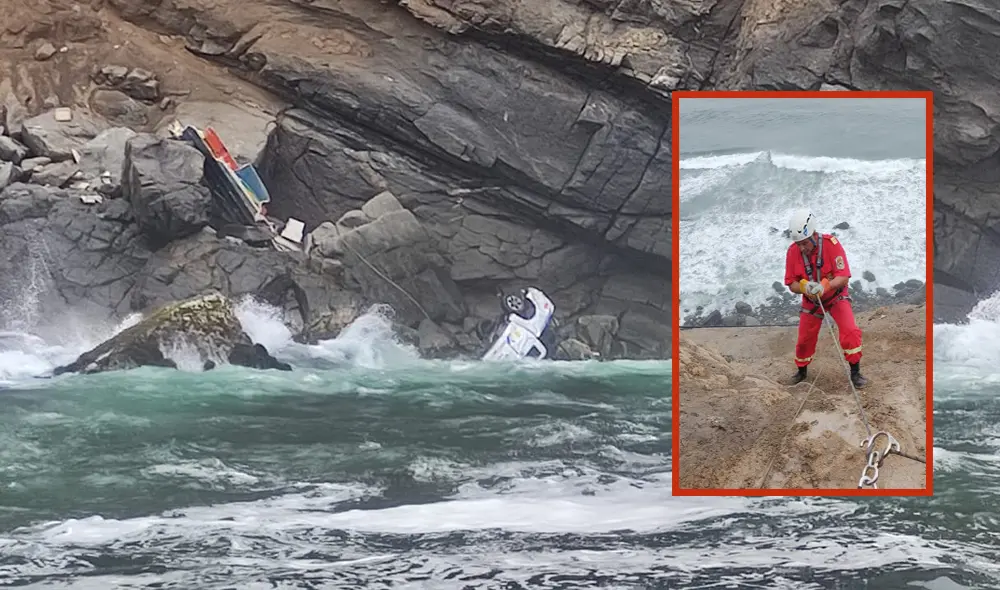 Realizan búsqueda de uno de los cuerpos. Foto: composición LR/PNP