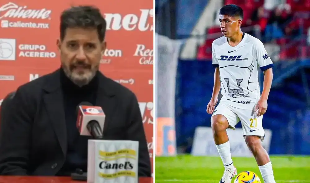 Piero Quispe participó en la jugada del gol de Pumas UNAM. Foto: composición LR