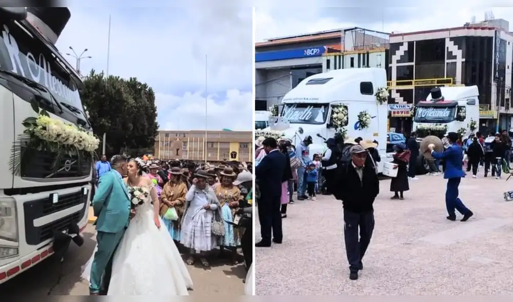 Juegos de dormitorios y cientos de cajas de cerveza también recibieron los novios. Foto: composición LR/Portal Región Puno - Video: @carloshinojosag