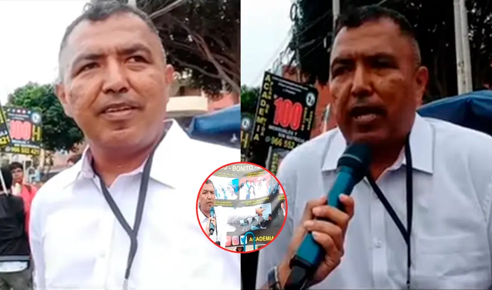 El hombre aprovechó el momento para mencionar el precio y más beneficios que hay en su academia. Foto: composición LR/YouTube/@profesortriquero6538