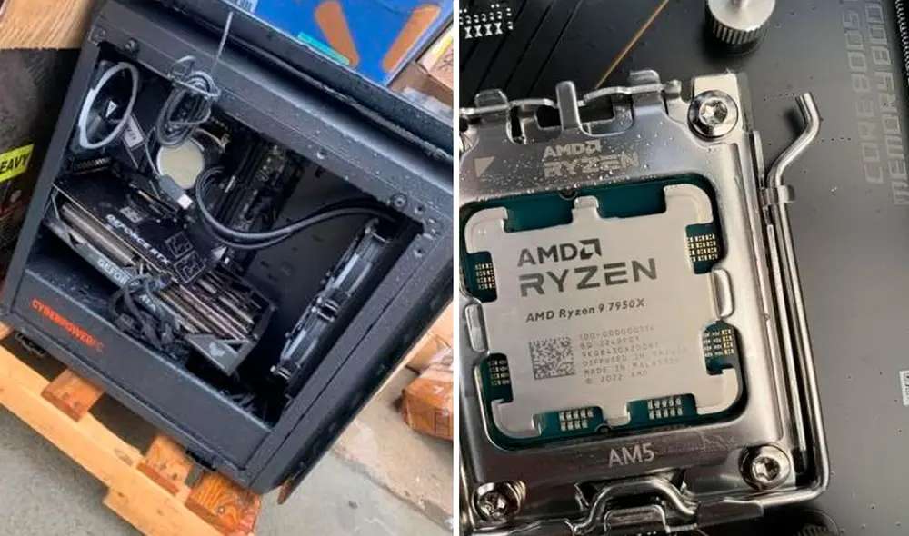 Adentro había un potente procesador AMD y otras piezas valiosas. Foto: composición LR/Reddit