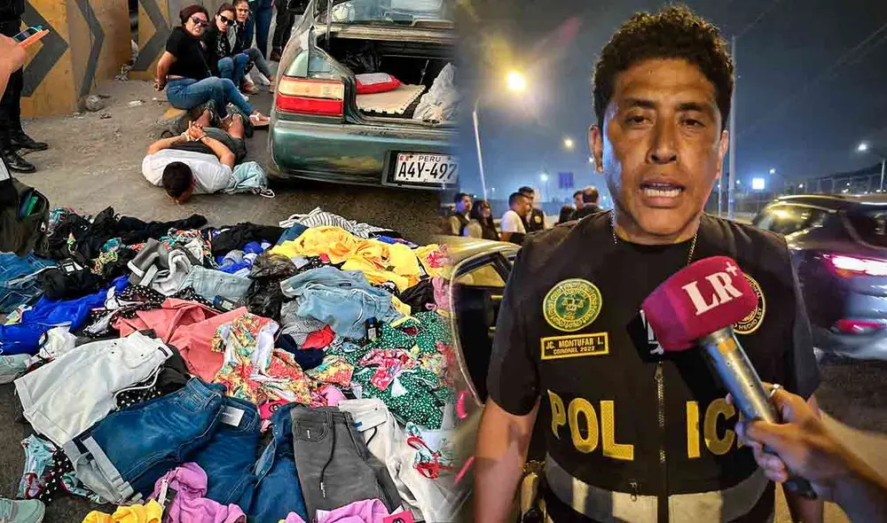 El coronel Montufar informó que la PNP incautó alrededor de 600 prendas de vestir valorizadas en cerca de S/42.000. Foto: composición LR/Kevin García El coronel Montufar informó que la PNP incautó alrededor de 600 prendas de vestir valorizadas en cerca de S/42.000. Foto: composición LR/Kevin García