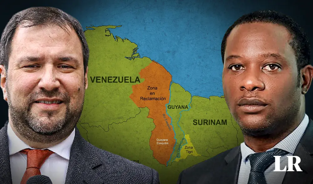 La disputa por el Esequibo no escaló, pero las posiciones de Venezuela y Guyana siguen inamovibles. Foto: composición Jazmin Ceras/LR/Poderopedia Venezuela/Guyana Post