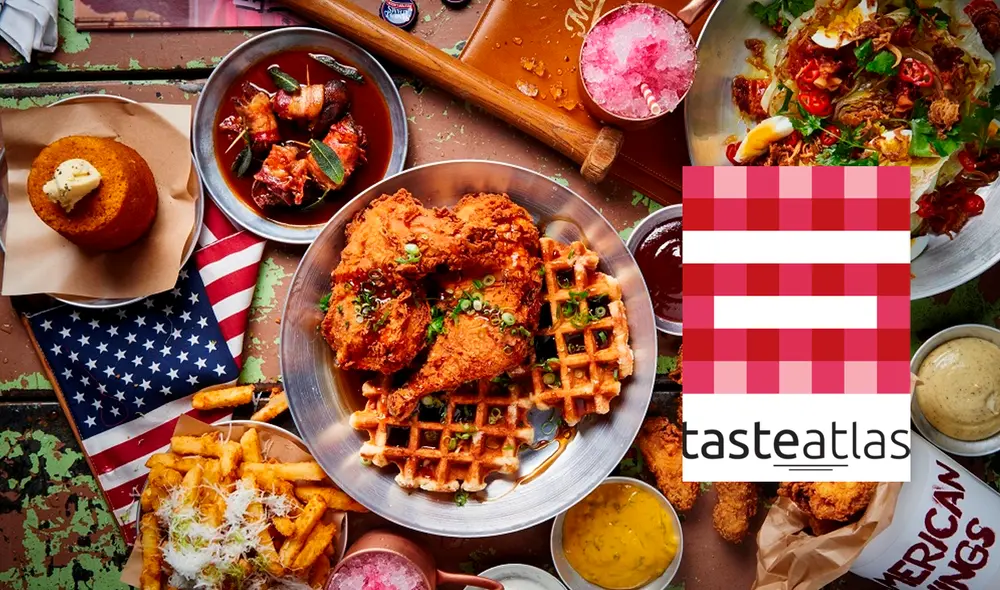 La cocina estadounidense es desconocida por el público internacional, por ello, TasteAtlas realizó un top de las mejores comidas de Estados Unidos. Foto: composición LR/America restaurant/TasteAtlas