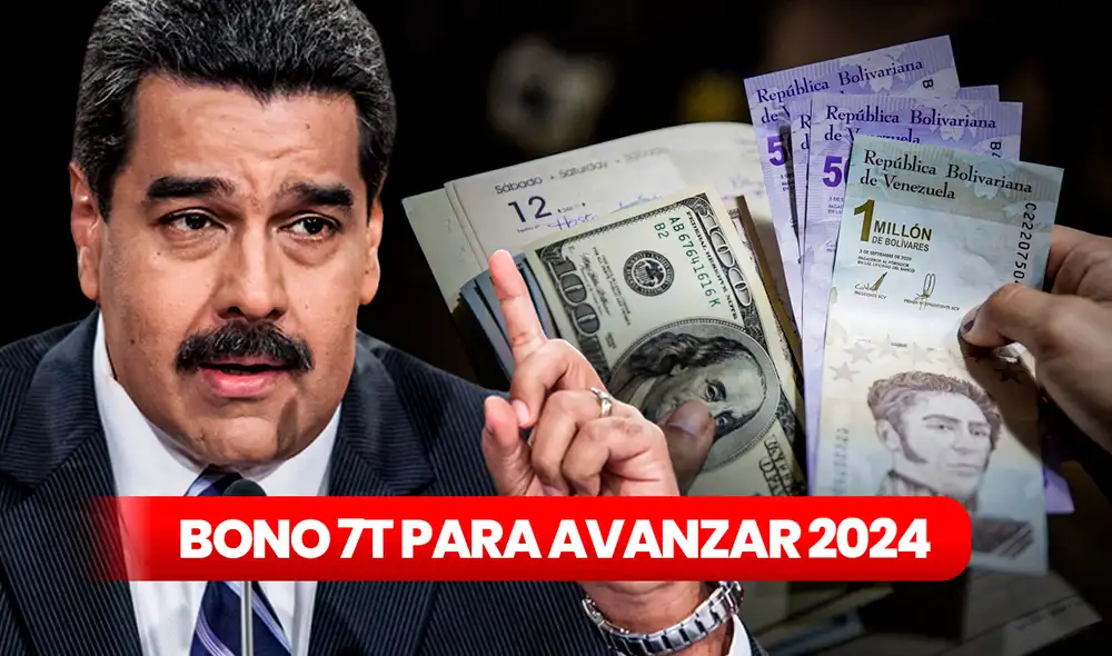 Nicolás Maduro lanzó el Bono 7T para Avanzar el 25 de enero de 2024. Foto: composición Jazmin Ceras/LR/AFP