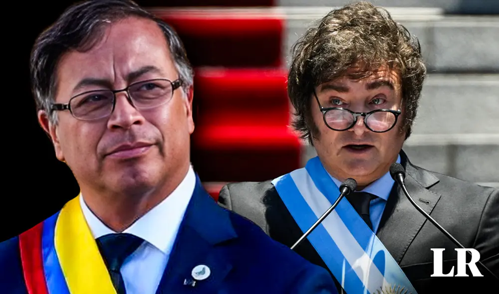 Gustavo Petro expresó un desacuerdo rotundo y una crítica abierta hacia la percepción de Javier Milei. Foto: composición de Fabrizio Oviedo/La República/AFP