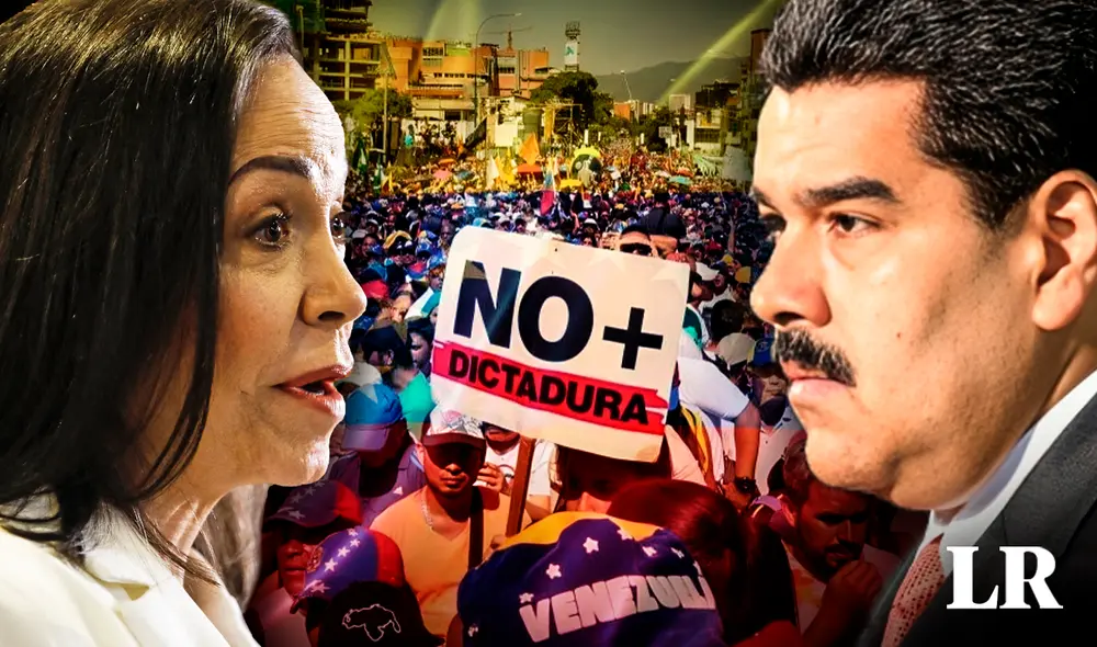 El enfrentamiento en las próximas elecciones en Venezuela iban a ser entre María Corina Machado y Nicolás Maduro. Foto: composición de Fabrizio Oviedo/La República/AFP