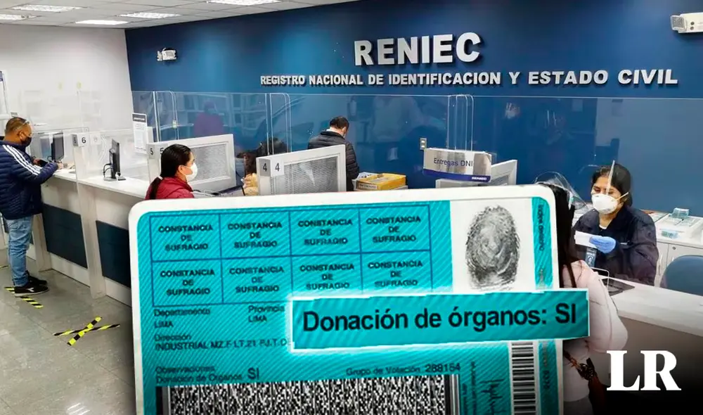 El DNI mantenía la opción de elegir ser donante de órganos o no. Foto: composición LR/Reniec/El Peruano