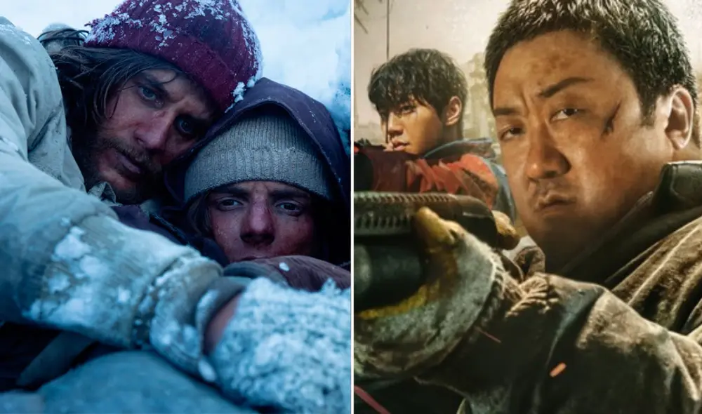 'La sociedad de la nieve' y 'Cazadores en tierra inhóspita' son las películas estrenadas en 2024. Foto: composición LR/Netflix