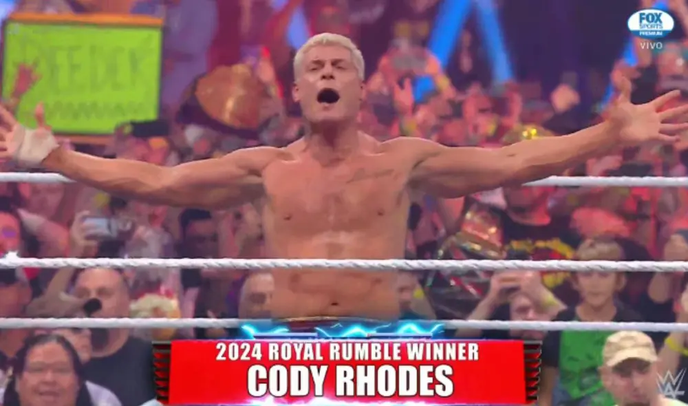 Cody Rhodes ganó el Royal Rumble 2024. Foto: Fox Sports
