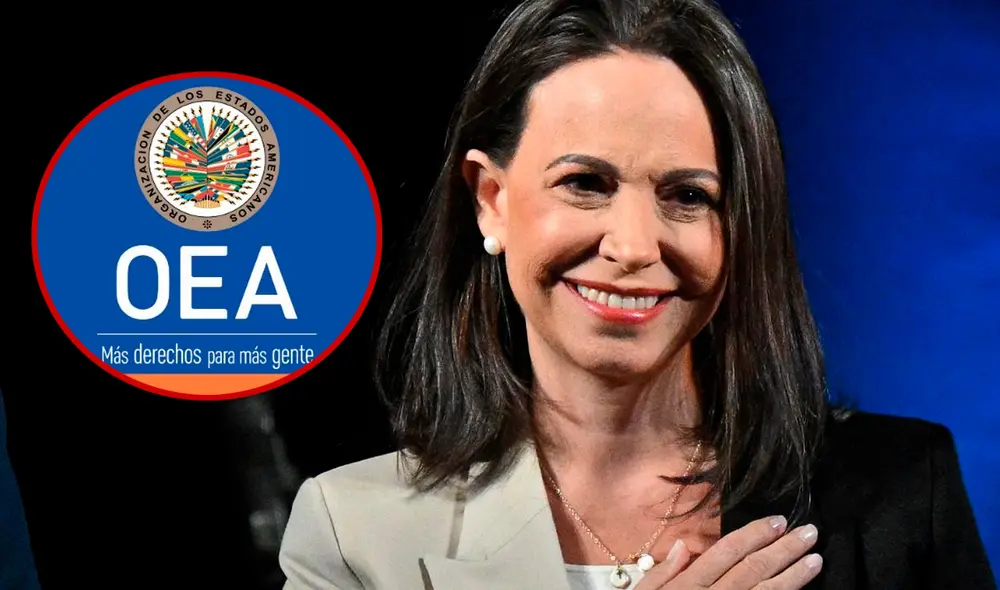 María Corina Machado es respaldada por la OEA como líder de la oposición en las elecciones presidenciales en Venezuela. Foto: composición LR/AFP/OEA