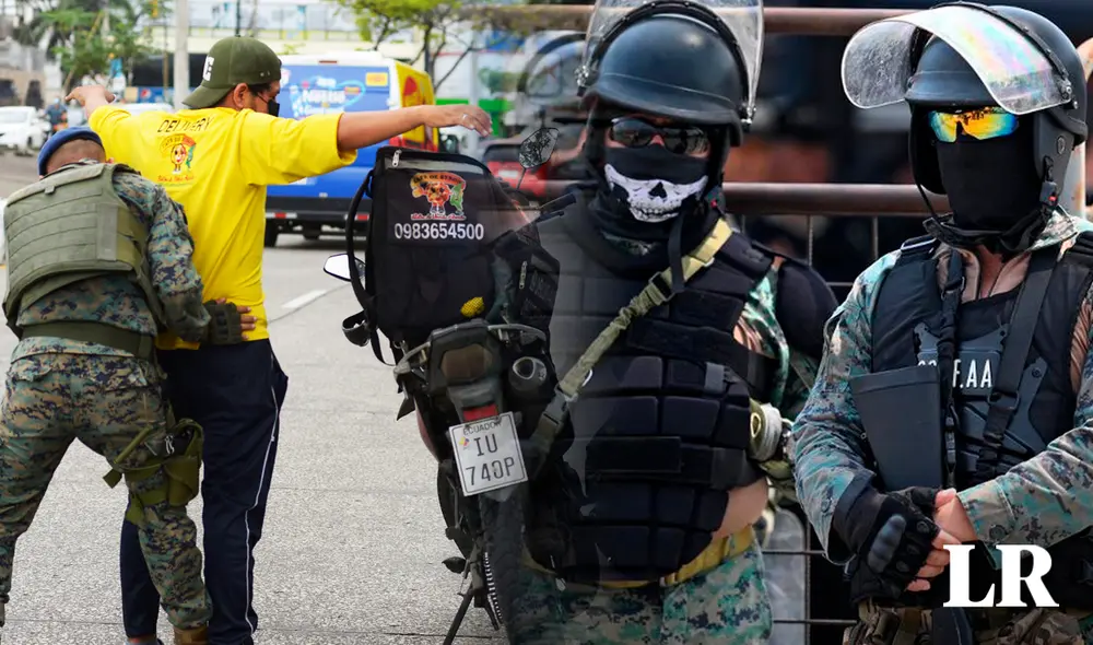Para hacer frente a la situación, Noboa declaró un "estado de excepción" y autorizó operativos para que militares y policías puedan ordenar las prisiones. Foto: composición de Fabrizio Oviedo/LR/AFP. Video: