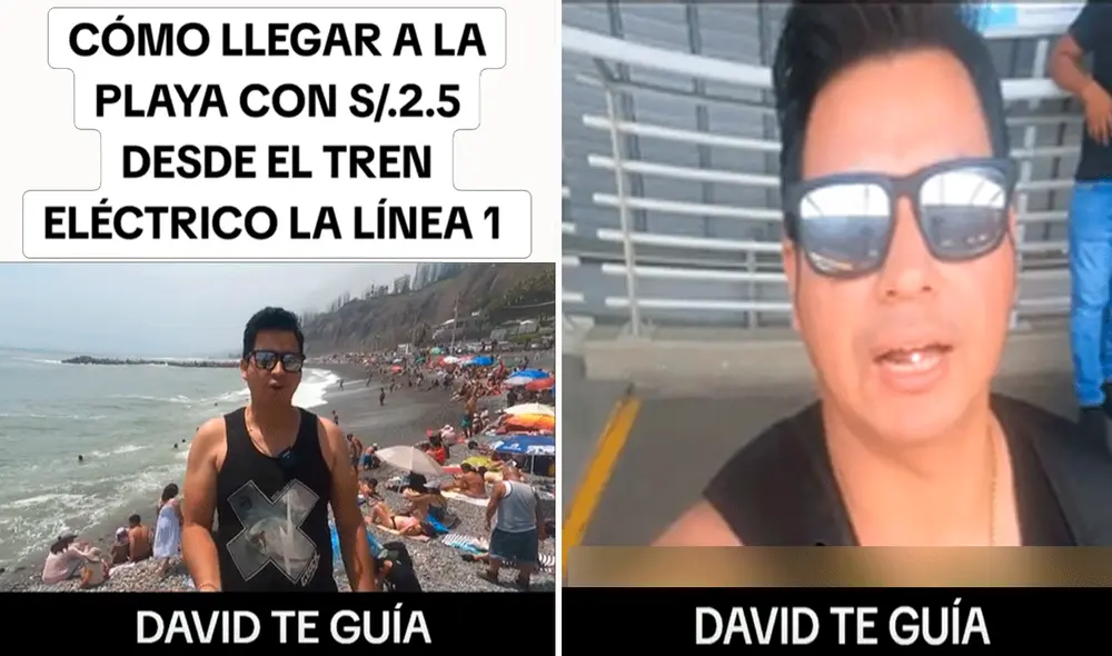 Los usuarios se sorprendieron por la facilidad con la que David llegó a la playa. Foto: composición LR/TikTok/@david_te_guia