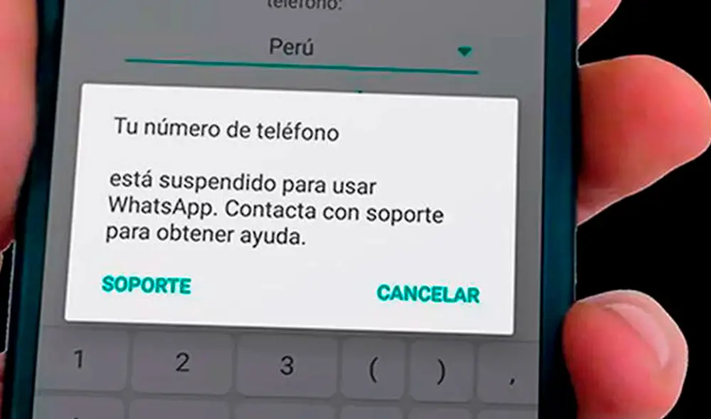 Así luce una suspensión permanente en WhatsApp. Foto: TuExpertoApps