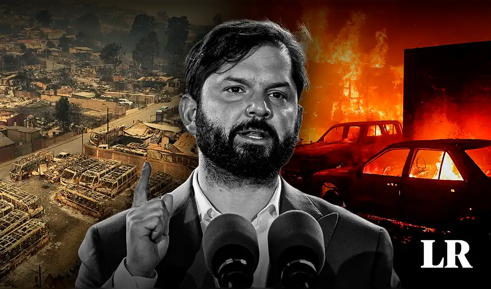 Gabriel Boric también anunció la ampliación del toque de queda en Valparaíso para atender los focos del incendio. Foto: composición LR/AFP - Video: 24 horas Gabriel Boric también anunció la ampliación del toque de queda en Valparaíso para atender los focos del incendio. Foto: composición LR/AFP - Video: 24 horas