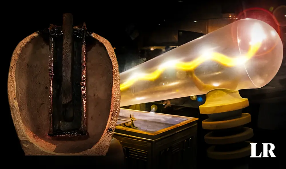 El recipiente externo de la batería de Bagdad mide 14 centímetros de alto, aproximadamente. Foto: composición LR El recipiente externo de la batería de Bagdad mide 14 centímetros de alto, aproximadamente. Foto: composición LR