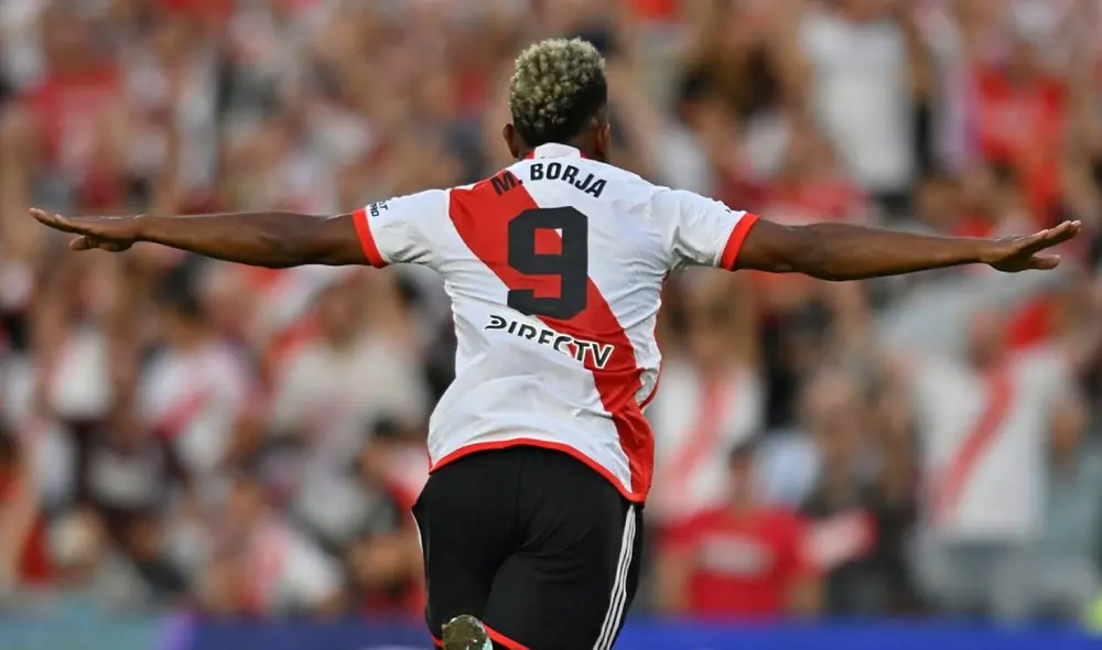 Miguel Borja anotó un hat-trick en la victoria del Millonario en el Mas Monumental. Foto: River Plate Miguel Borja anotó un hat-trick en la victoria del Millonario en el Mas Monumental. Foto: River Plate